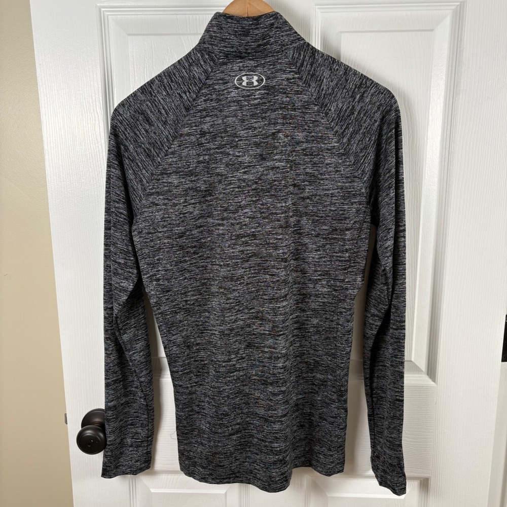 Under Armour 1/2 Zip Pullover Women's L Black Gray HeatGear Space Dye Active Top - Picture 7 of 8